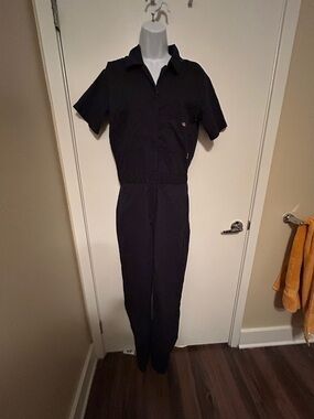 Dickies Black Short-Sleeve Utility Jumpsuit
